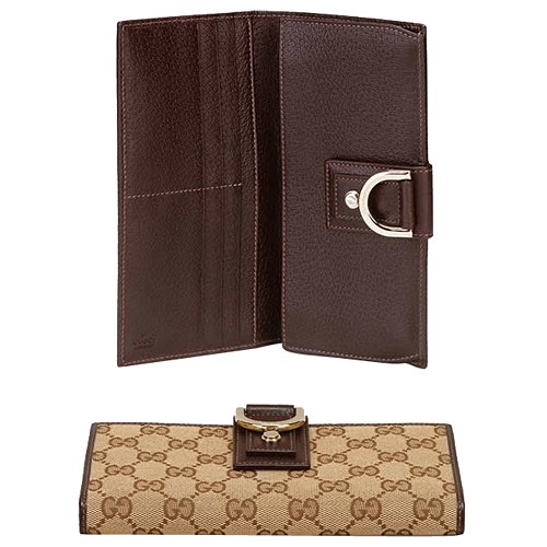 Brun Gucci Continental Ornement Anneau Portefeuille D